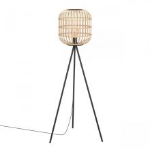 Bordesley lampa podłogowa E27 15W czarna/drewno